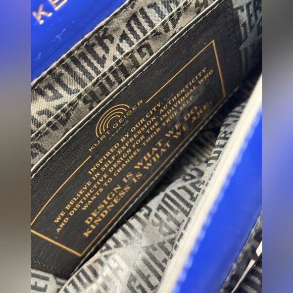 🆕 KURT GEIGER LONDON 🧿 NWT XXL Kew Leather Bag, Deep Blue - Picture 13 of 15